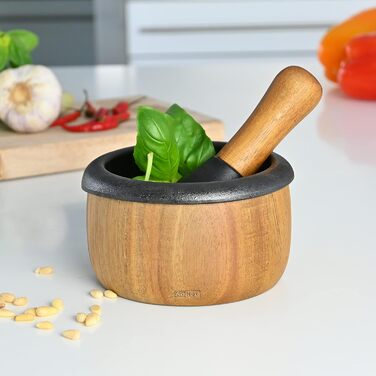Набір для розмелювання AdHoc MO20 Mörser CRUSH, 2 частини: ступка та пестик, чавун/дерево