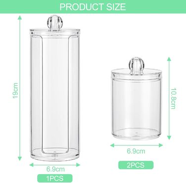 Організатор для косметики: контейнери для ватних паличок та дисків, прозорий, для ванної кімнати та спальні