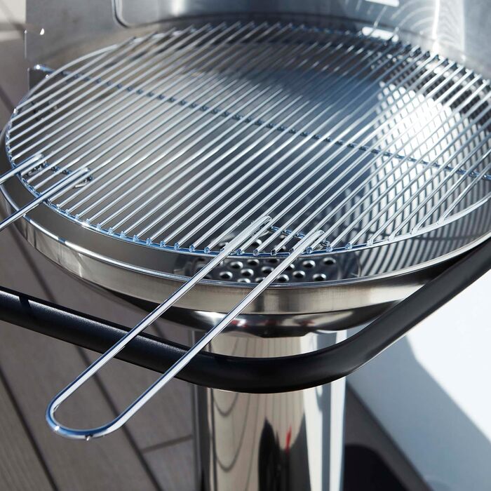 Кругла решітка barbecook 50 см з ручками для вугільного гриля, нержавіюча сталь, легко миється, аксесуар для барбекю