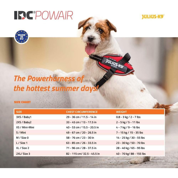 Шлейка Julius-K9 IDC Powair, розмір M/0, червона