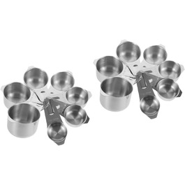 Alipis 2 Sets Kitchen Utensils Measuring Cups Measuring Cups with Matte Finish Stainless Steel Scoops Measuring Cups for Takeaway Coffee Measuring Cups Help Table Cups Measuring Cups