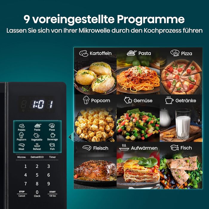 Мікрохвильова піч Hisense H20MOBS4HI 20 л, 700 Вт, InverterTech, керамічне покриття, чорна