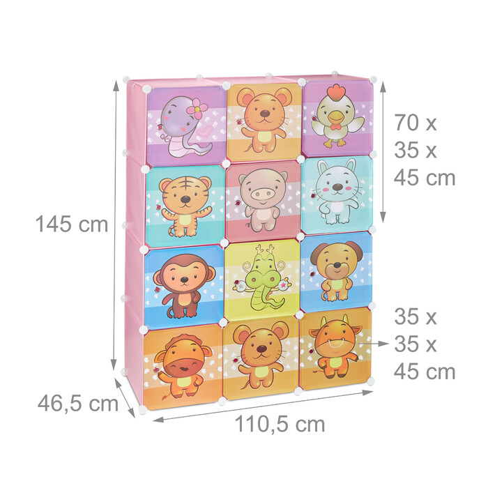 Relaxdays Kids' Room Storage Shelf with Motif