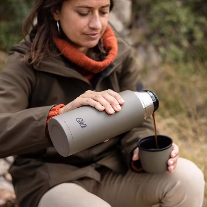 Esbit Classic Insulated Flask - Thermos for hot & cold - Thermos with 2 cups - Stainless steel drinking bottle - Leak-proof - Stainless steel