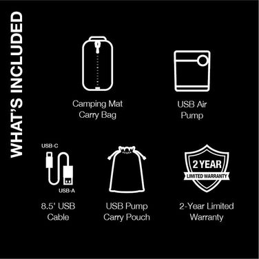 Матрац для кемпінгу Intex TruAire Luxury Fiber-Tech: водонепроникний ламінат, USB-насос, 272 кг, повний розмір (Twin, блакитний)