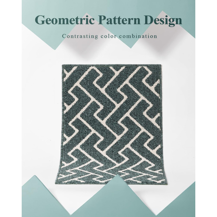 Вологостійкий килимок для дому Black 50x80 см, килимок для порогу, антиковзаючий, для входу, коридору, саду, дому, для тварин (80x100 см, Emerald)