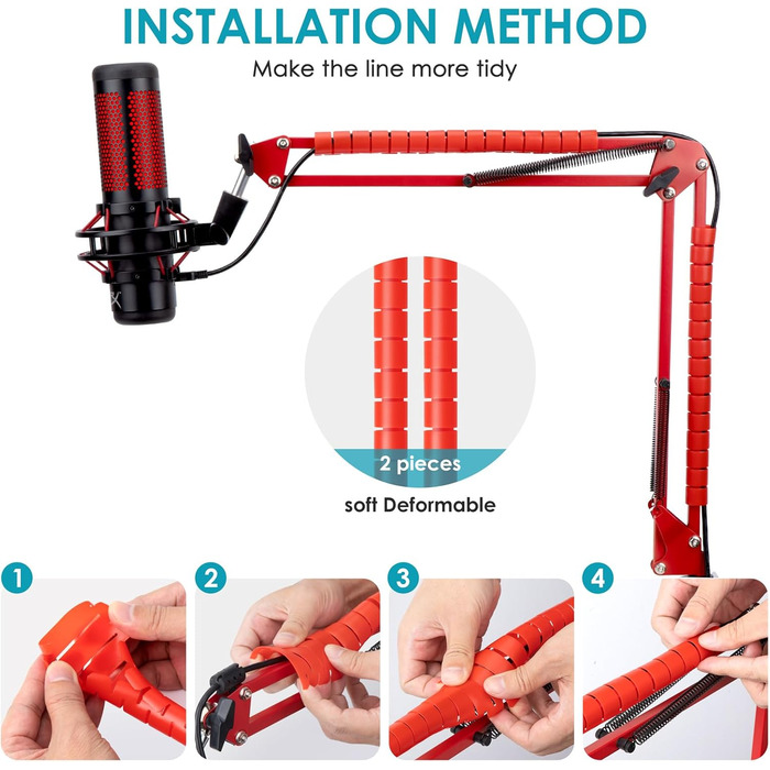 Кріплення для мікрофона HyperX QuadCast/ProCast червоне від YOUSHARES, професійний штатив-кріплення для мікрофонів