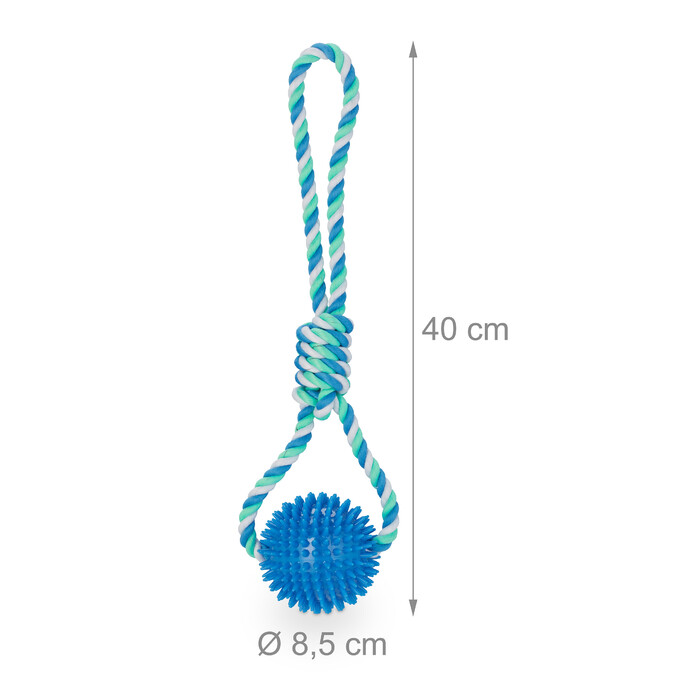 Relaxdays Dog Toy Ball with Rope, 3-Piece Set