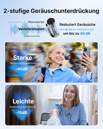 BOYA MINI 2 - Бездротовий мікрофон-лавал'єр для iPhone, Android, Vlogging, YouTube, Streaming. Чорний (2TX+1RX, Type-C)