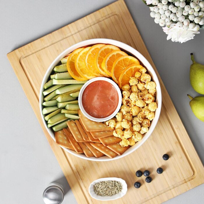 Набір супових та салатних мисок MALACASA (3 шт., 3.4L, 1.8L, 0.8L) з порцеляни. Підходить для супу, салату, рамену, фруктів та мюслі. Серія Regular (білий)