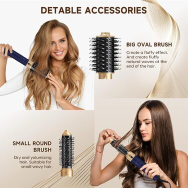 Фен-щітка 6 в 1 для волосся: стайлер, плойка, об'єм, локони