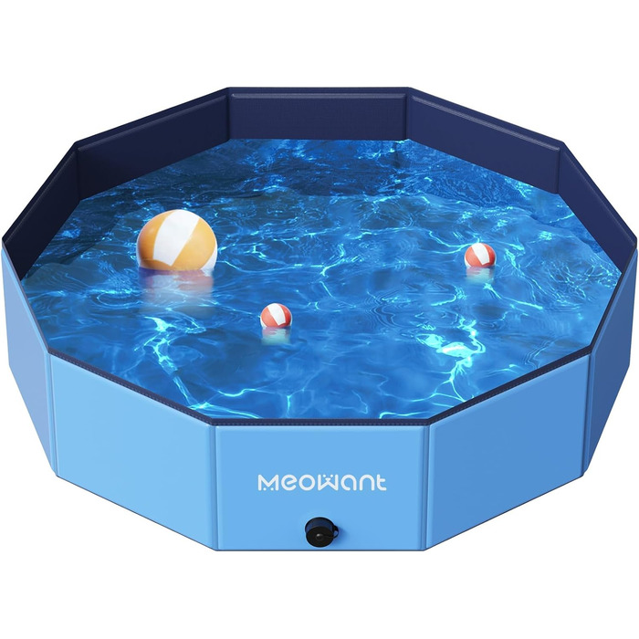 Meowant Foldable Dog Pool, Dog Bathtub, Splash Pool Large Thickened PVC, Extra Large Outdoor Foldable Kids Pool, Portable Non-Slip Dog Splash Pool, No Pump Required (272 x 50 cm) (120*30cm)