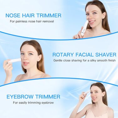 Електричний тример для обличчя 3-в-1: брови, вуха, ніс та обличчя. Бездротовий, вологостійкий, для жінок