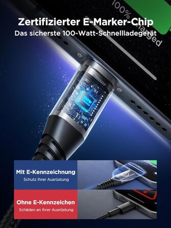 Кабель USB-C на USB-C 100W, 3M+3M, 2 шт., Nylon, PD 3.0, для iPhone, Samsung, iPad, MacBook, Pixel, Switch