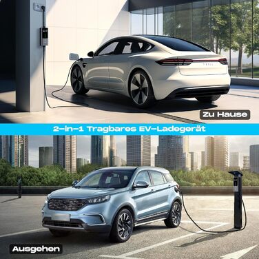 Кабель для зарядки електромобіля Type 2 Schuko 3.68kW, 6-16A, 5M, 1-фазний, з цифровим дисплеєм, IP65, IEC 62196-2 PHEV/EV