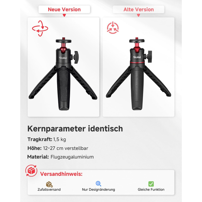 Штатив для смартфона Rollei з автоматичним відстеженням обличчя та вбудованим акумулятором для TikTok Live Streaming (міні-штатив)