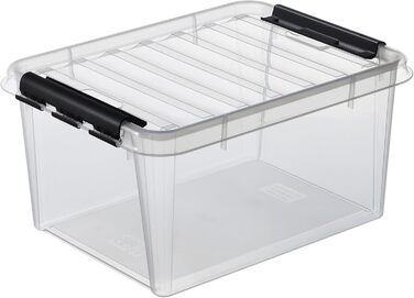 SmartStore 35083903 3-Piece Clipbox Smart Store Classic 15, 14 Liter, transparent