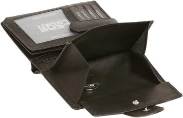LEAS Women's and Men's Exchange with Outer Strap in Portrait Format, Genuine Leather, Black Special Edition