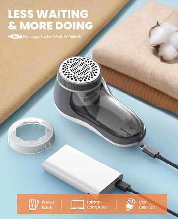 Електричний видалення ворсу POPCHOSE: для одягу, меблів, диванів. 6-лезовий триммер для видалення котушок та ворсу