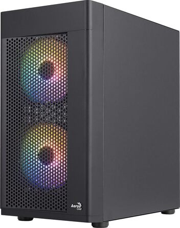 Корпус ПК Aerocool HEXFORM K2 V2 Micro ATX з 3 RGB вентиляторами, сітчаста передня панель, чорний колір