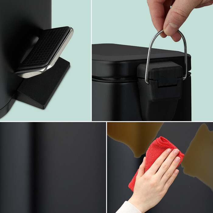 Relaxdays 5 l Waste Bin Softclose