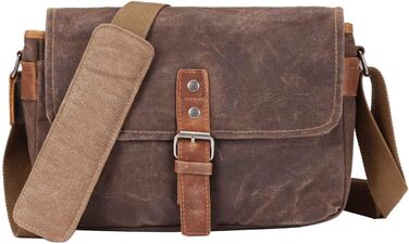 Сумка для камери Neuleben: стильна сумка-переноска з відділенням для камери, виготовлена з вощеного канвасу, зелена/коричнева, для жінок/чоловіків