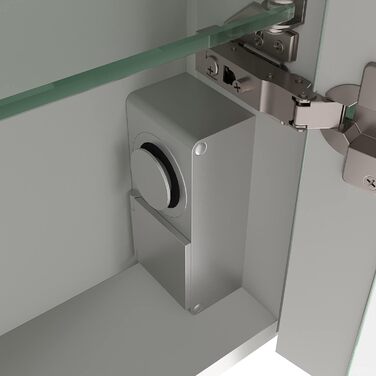 Дзеркальна шафа для ванної кімнати AQUABATOS з розеткою та підсвічуванням LED, 50x70 см. Шафа для ванної кімнати з дзеркалом, інфрачервоний датчик, регулювання яскравості, проти запотівання, холодне біле світло.