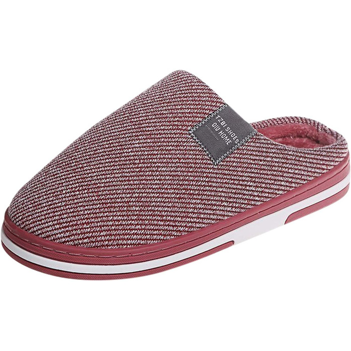 Тапочки домішки жіночі чоловічі зимові з плюшу, антиковзкі унісекс теплі, фетрові, зручні (червоний, 40 EU)