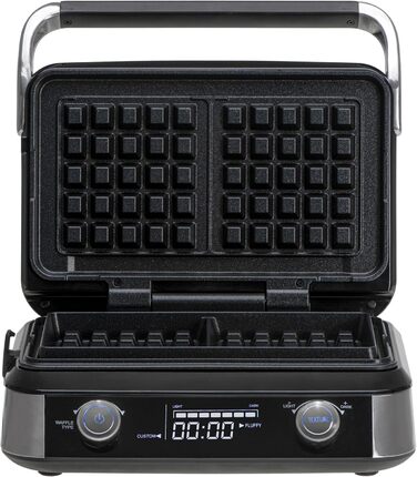 Вафельниця Adler Belgische Waffel – електрична вафельниця з LCD-дисплеєм, 2400W, 5 програм, 7 рівнів підсмажування, глибокі нагрівальні пластини 12x13x2 см