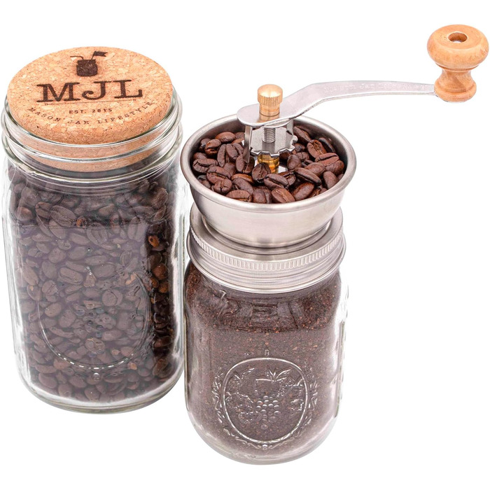 Кришка для кавомолки Mason Jar Lifestyle – меліть каву та спеції безпосередньо в банки Mason – підходить для банок з широким горлом – нержавіюча сталь, довговічне виконання