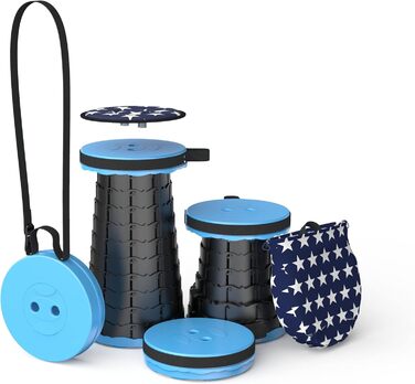 Складаний туристичний стільчик-табурет, 440lbs, з сумкою, блакитний