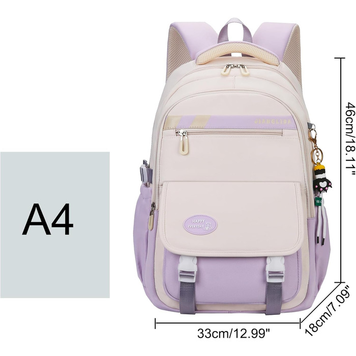 Сумка для книг SellerFun для підлітків, дівчаток, на школу, роботу, подорожі та спорт (27 літрів, фіолетовий)