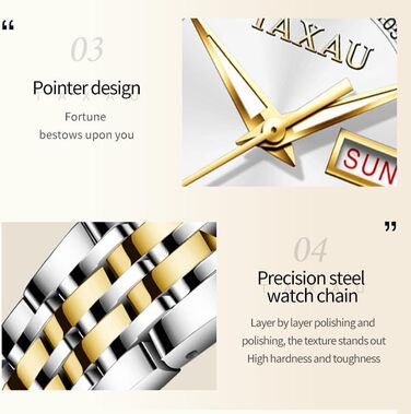 Жіночі годинники з арабськими цифрами, маленьке циферблат, Easy Read, дата, з нержавіючої сталі, водонепроникні, Reloj para Mujer (8102g)