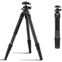Штатив SIRUI AM-225 Carbon з кульковою головкою 360° (B-00K), 127 см, 0.93 кг, 6 кг. Легкий та компактний професійний штатив з 5 секціями, швидкознімною платформою