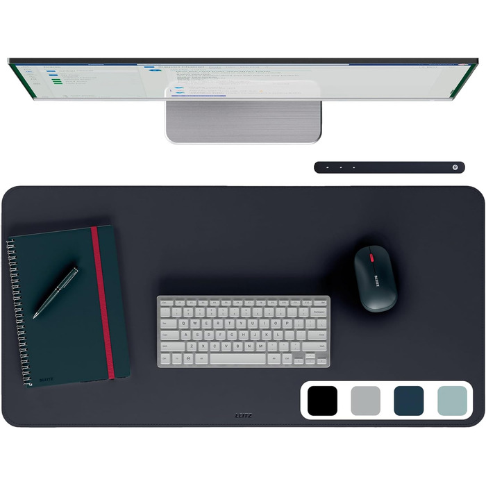 Leitz Великий ігровий килимок для миші, антиковзаюча поверхня, точне відстеження миші, миється, для офісу, дому та геймінгу, сірий, 100 x 40 см, поліестер + гумове покриття