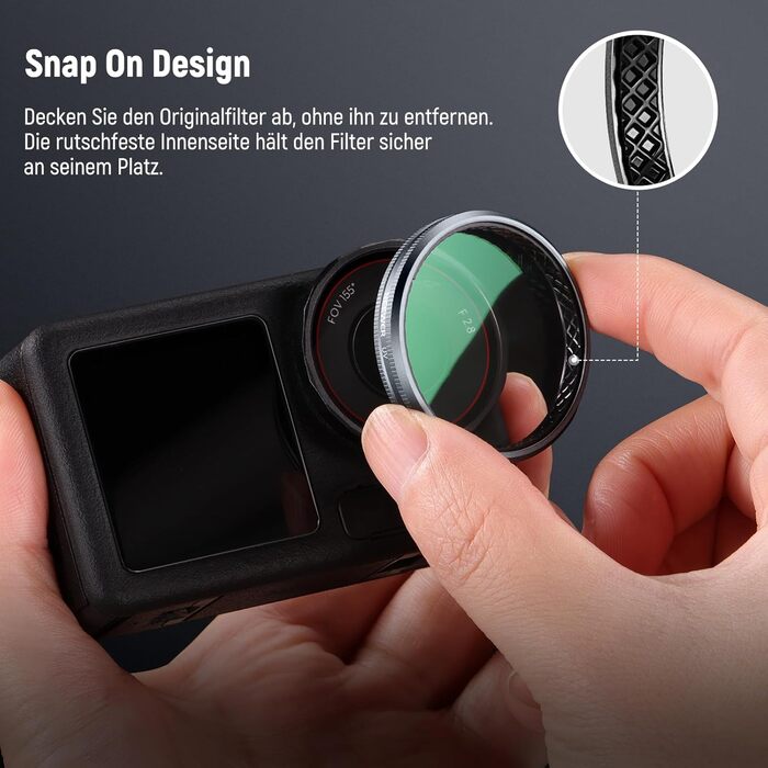 Набір фільтрів ND NEEWER для DJI Osmo Action 3/4/5 Pro (6 шт.): ND8, ND16, ND32, ND64, ND1000, CPL. Фільтри з багатошарового оптичного скла HD, сумісні з камерами дії.