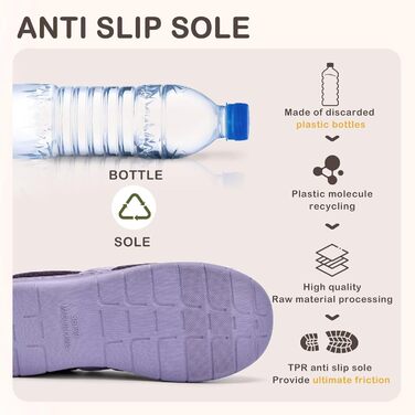 Тапочки для дому жіночі теплі з меморі-піною зимові, розмір 36-43 EU, м'ятно-зелені (42/43 EU, фіолетові)