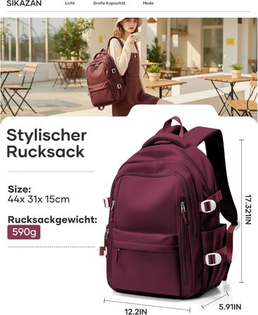 Шкільний рюкзак для підлітків: чорний, унісекс, 44*31*15 см