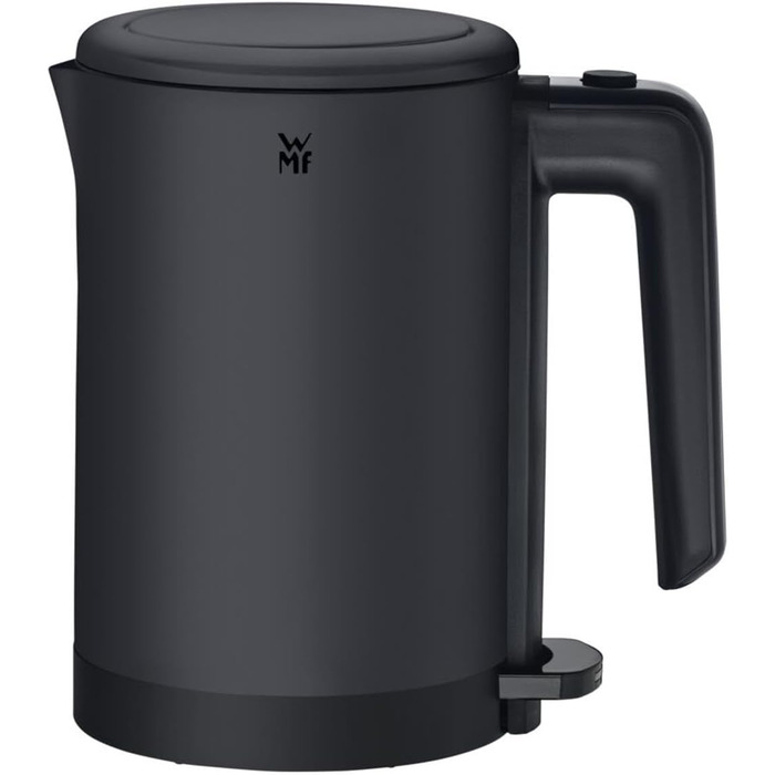 WMF Kitchenminis Mini Travel Kettle Stainless Steel 0.8l, Electric Kettle with Scale Filter, 1800 W, Small Teakettle, Stainless Steel, Black Deep Black