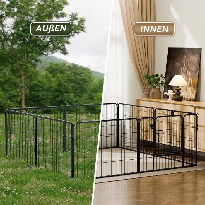 Металевий вольєр для собак та цуценят, переносний загон для тварин, вигульний майданчик на вулицю (12 шт.)