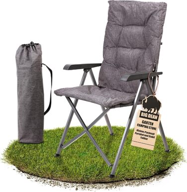 Складний туристичний стілець BigDean Bequemer з регульованою спинкою