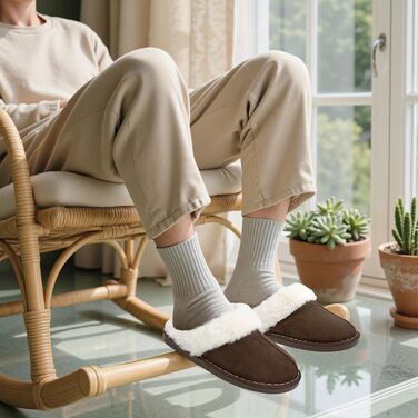 Тапочки халатні теплі, плюшеві, з піною пам'яті для дому та вулиці (жіночі/чоловічі)