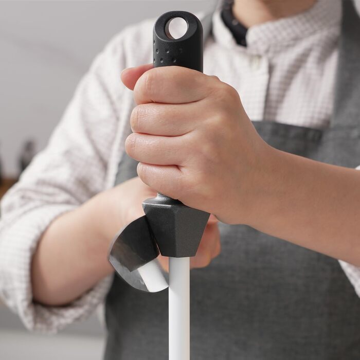 118H Professional Ceramic Sharpening Rod Kitchen Knife Sharpening Rod with Break-Resistant Cap Built-in Angle Guide