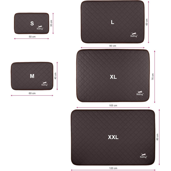 Килимок для собак BedDog® Nelly: м'яке лежання, штучна шкіра, 90x60 см, бежевий/кремовий