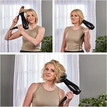 Фен Remington D3198 з іонізацією, чорний (2200W) з насадкою-дифузором та насадкою для укладки, 3 режими нагріву, 2 режими обдування + режим охолодження