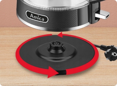 Електричний чайник Amica KD 2050G, 2200 Вт, 1,7 л, сріблястий/сірий