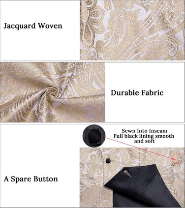 Костюм чоловічий DiBanGu 7-частинний: жакардовий піджак, краватка, жилет, сорочка з коміром, для весілля, свят, урочистих подій. Кольори: золото, чорний, шампань, срібло (XL)