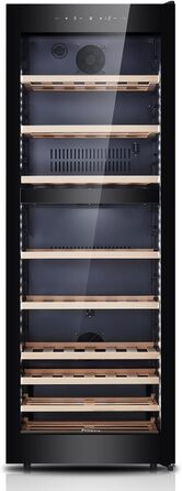 Kalamera 45-Bottle Dual Zone Wine Refrigerator - 120 Liter Capacity with LCD Display - 5-10°C/10-18°C Temperature Zones