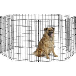 New World Dog Playpen - No Door, Black E-Coating, 61x76cm, 157x157x91cm
