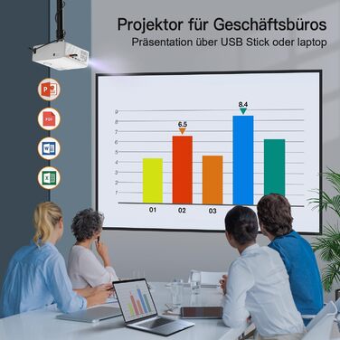 Проектор Smart Beamer 4K з автофокусом TOF 28000L, WiFi6, Bluetooth, обертання 210°, для дому та на вулицю, сумісний з Netflix, підключення до телефону/ПК